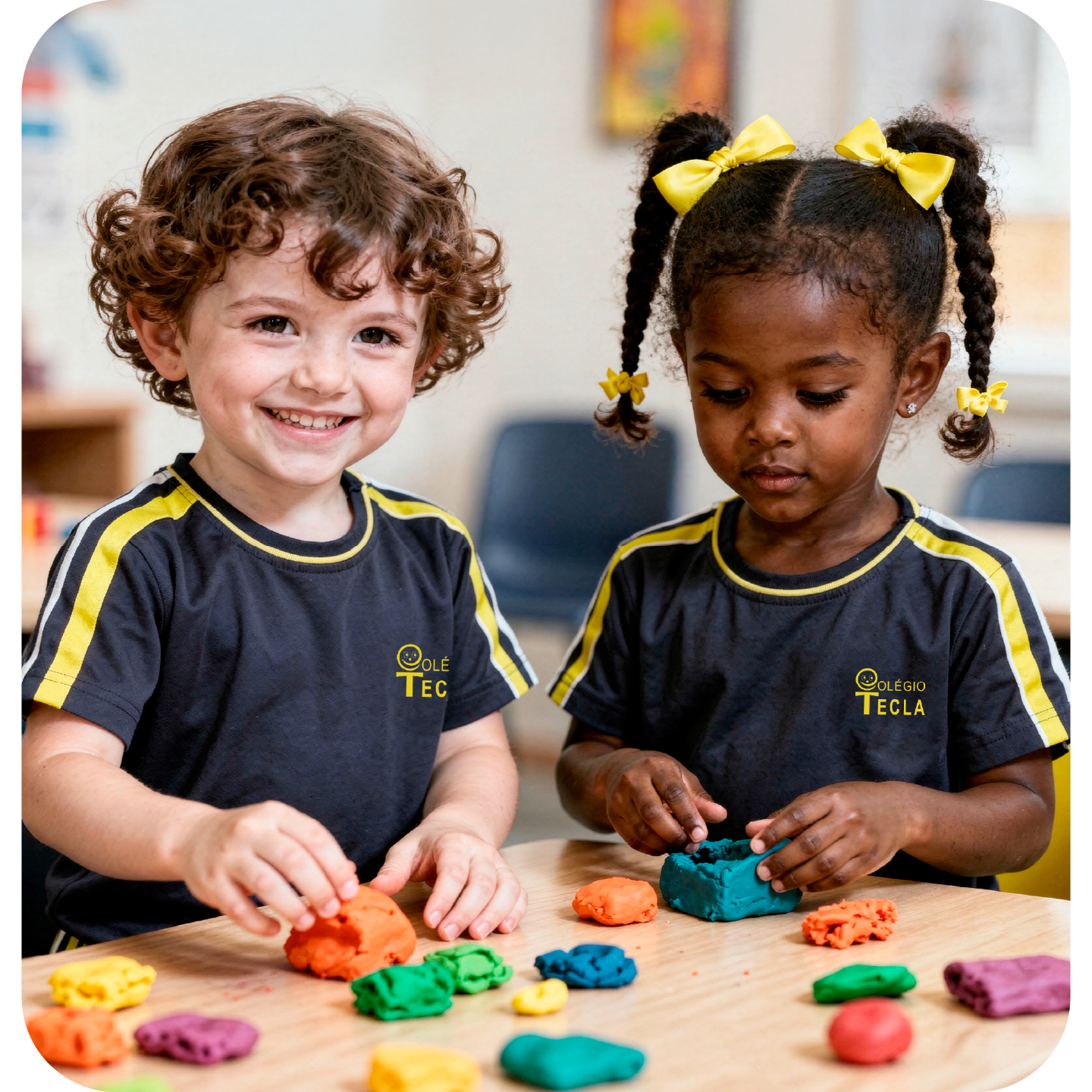 Crianças da Educação Infantil em atividade coletiva